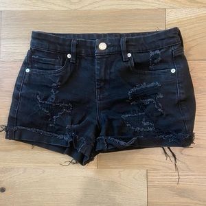 Black ripped jeans shorts, size 24, BLANKNYC